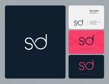 Joint Sd Letters Logo, Business Card Template, Vector clipart