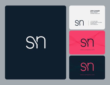 Ortak Sn harf Logo, kartvizit şablonu, vektör