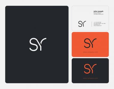 Ortak Sr harf Logo, kartvizit şablonu, vektör