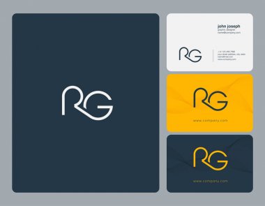 Ortak Rg harf Logo, kartvizit şablonu, vektör