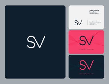 Ortak Sv harf Logo, kartvizit şablonu, vektör
