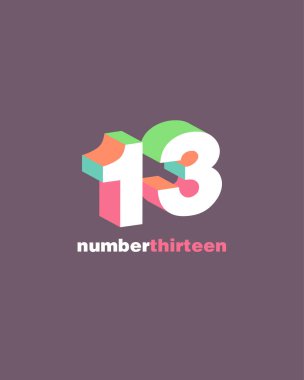 basamak sayısı 13 logo simge, geometrik kurumsal kimlik, vektör çizim