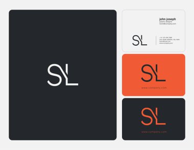 Ortak Sl harf Logo, kartvizit şablonu, vektör