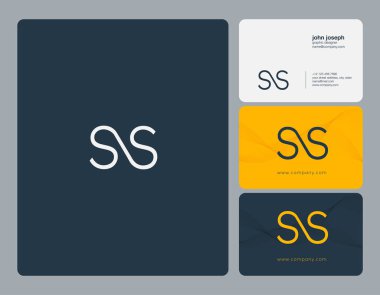 Ortak Ss harf Logo, kartvizit şablonu, vektör