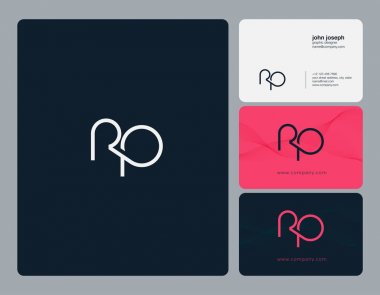 Ortak Rp harf Logo, kartvizit şablonu, vektör
