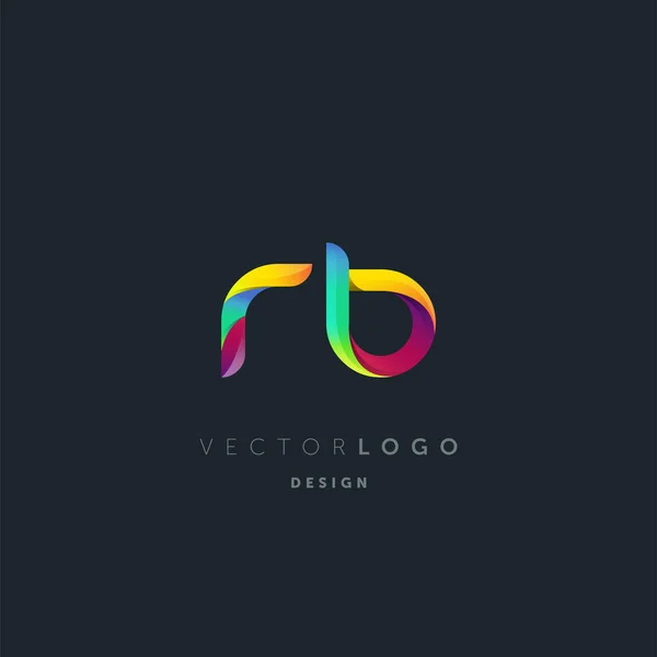 Logotipo Letras Gradiente Modelo Cartão Visita Vetor — Vetor de Stock