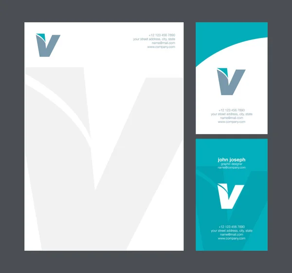 Brief Logo Visitenkarten Vorlage Vektor — Stockvektor