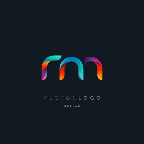 Logotipo Letras Gradiente Modelo Cartão Visita Vetor —  Vetores de Stock
