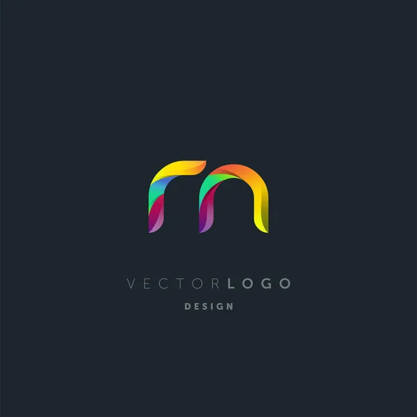 Logotipo Letras Gradient Modelo Cartão Visita Vetor — Vetor de Stock