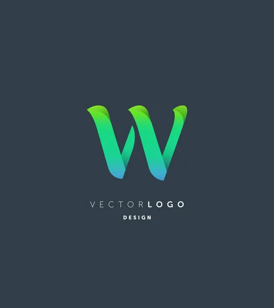 Fotin logotipo comum W — Vetor de Stock