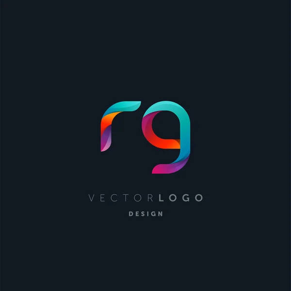 Gradient Lettres Logo Modèle Carte Visite Vecteur — Image vectorielle