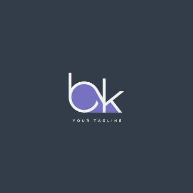 Ortak Bk harf Logo, kartvizit şablonu, vektör