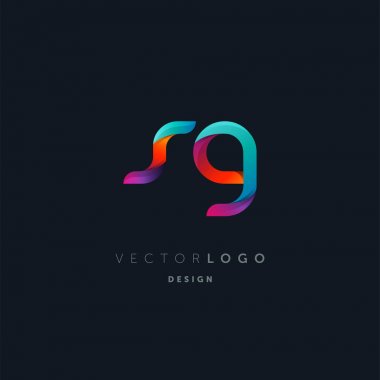 Degrade harfler sg Logo, kartvizit şablonu, vektör