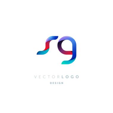 Degrade harfler sg Logo, kartvizit şablonu, vektör