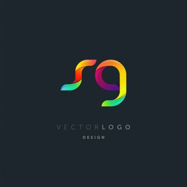 Degrade harfler sg Logo, kartvizit şablonu, vektör