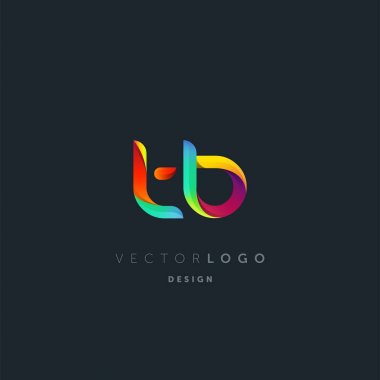Degrade harfler tb Logo, kartvizit şablonu, vektör