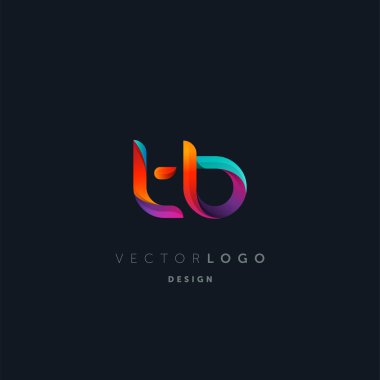 Degrade harfler tb Logo, kartvizit şablonu, vektör