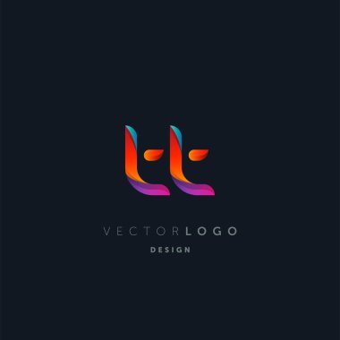 Degrade harfler tt Logo, kartvizit şablonu, vektör