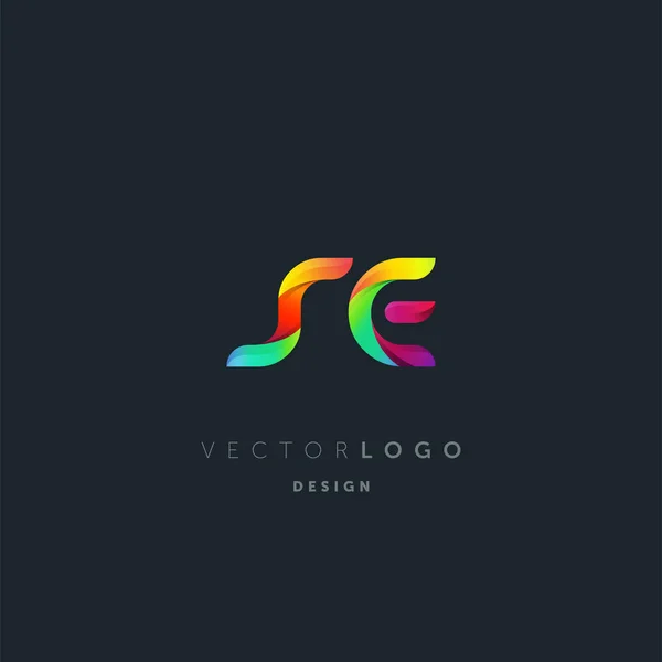 Gradient Letters Logo Plantilla Tarjeta Visita Vector — Vector de stock