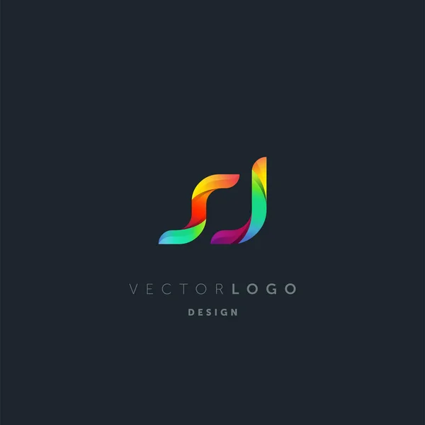 Gradiente Letras Logo Plantilla Tarjeta Visita Vector — Vector de stock