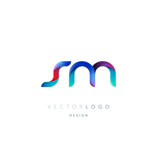 Gradiente Cartas Logo Plantilla Tarjeta Visita Vector — Vector de stock