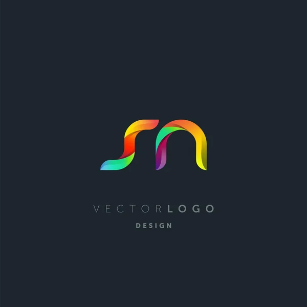 Gradiente Letras Logo Plantilla Tarjeta Visita Vector — Vector de stock