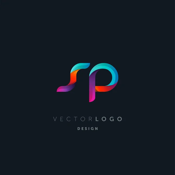 Logotipo Gradient Letters Modelo Cartão Visita Vetor — Vetor de Stock