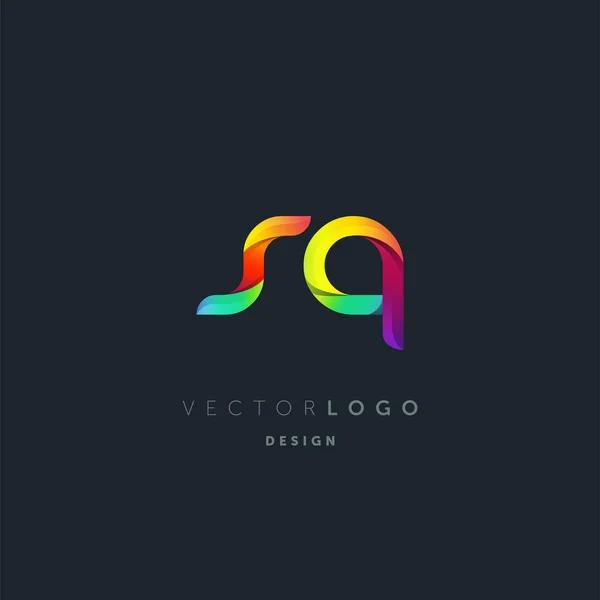 Gradient Lettres Logo Modèle Carte Visite Vecteur — Image vectorielle