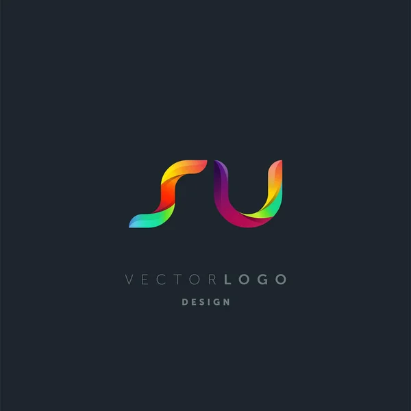 Gradienten Buchstaben Logo Visitenkartenvorlage Vektor — Stockvektor