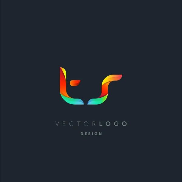 Lettres Dégradées Logo Modèle Carte Visite Vecteur — Image vectorielle