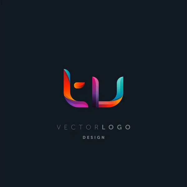 Gradient Letters Logo Шаблон Визитной Карточки Вектор — стоковый вектор