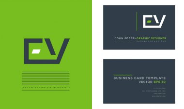 Ev harf Logo, kartvizit şablonu, vektör