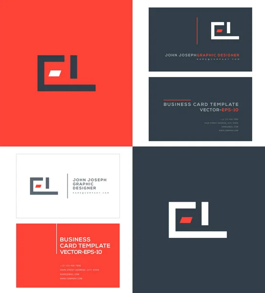 Lettres Logo Modèle Cartes Visite Vecteur — Image vectorielle