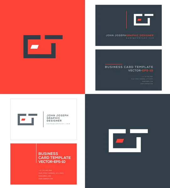 Logo Des Lettres Modèle Cartes Visite Vecteur — Image vectorielle