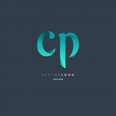 Ortak Cp harf Logo, kartvizit şablonu, vektör