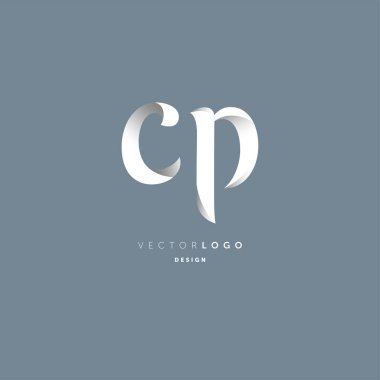 Ortak Cp harf Logo, kartvizit şablonu, vektör
