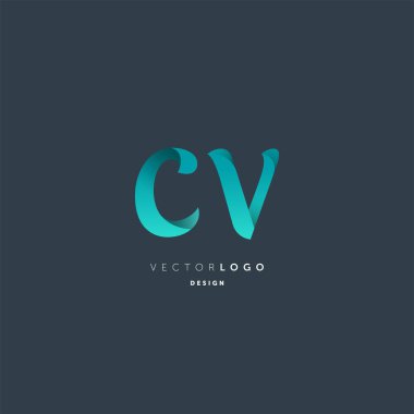 Ortak Cv harf Logo, kartvizit şablonu, vektör