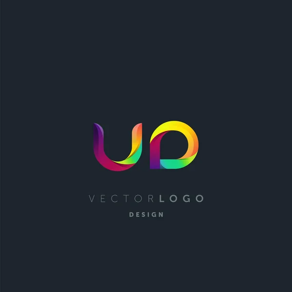 Gradient Lettres Logo Modèle Carte Visite Vecteur — Image vectorielle