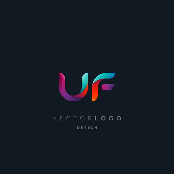 Logotipo Letras Gradiente Modelo Cartão Visita Vetor — Vetor de Stock