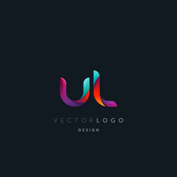 Gradiente Letters Logo Modelo Cartão Visita Vetor — Vetor de Stock