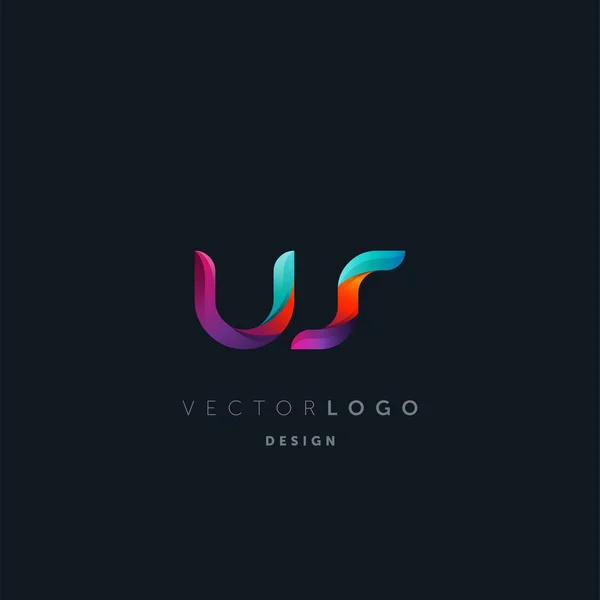 Gradient Letters Logo Modelo Cartão Visita Vetor — Vetor de Stock