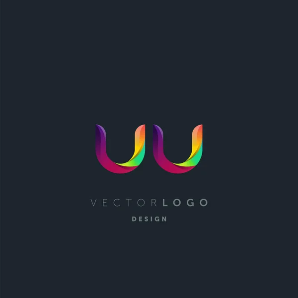 Logo Letras Degradado Plantilla Tarjeta Visita Vector — Vector de stock
