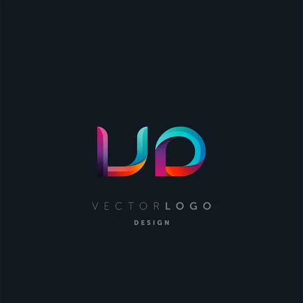 Gradient Lettres Logo Modèle Carte Visite Vecteur — Image vectorielle