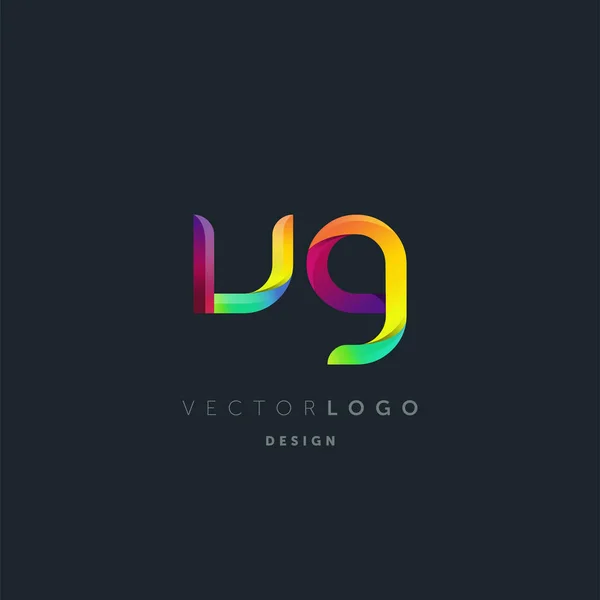 Gradiente Letras Logo Plantilla Tarjeta Visita Vector — Vector de stock