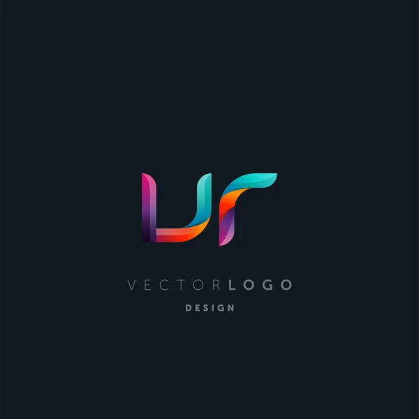 Logotipo Das Letras Gradient Modelo Cartão Visita Vetor — Vetor de Stock