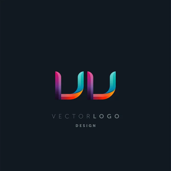 Logotipo Letras Gradient Modelo Cartão Visita Vetor — Vetor de Stock