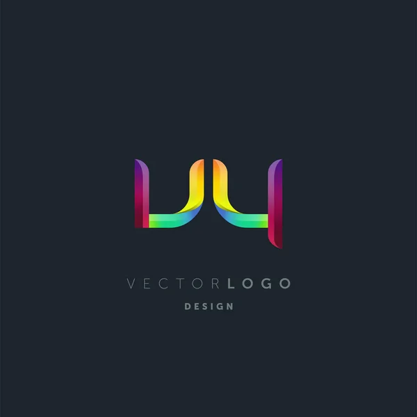 Gradiente Letras Logo Plantilla Tarjeta Visita Vector — Archivo Imágenes Vectoriales