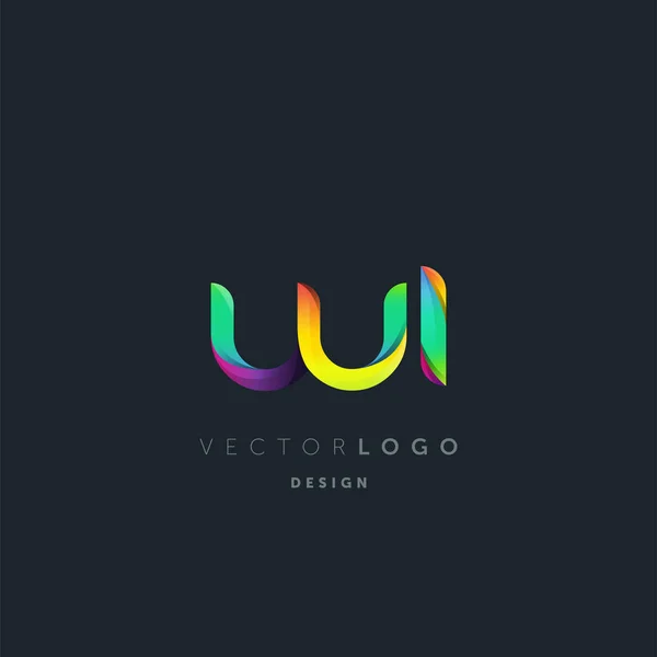 Logotipo Letras Gradiente Modelo Cartão Visita Vetor — Vetor de Stock