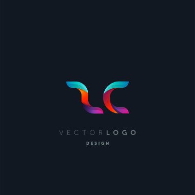 Degrade Zc harf Logo, kartvizit şablonu, vektör