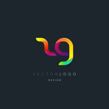 Degrade Zg harf Logo, kartvizit şablonu, vektör
